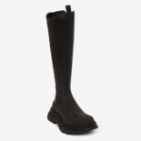 Alexander Mcqueen Women Tread Slick Knee High Boot in Black