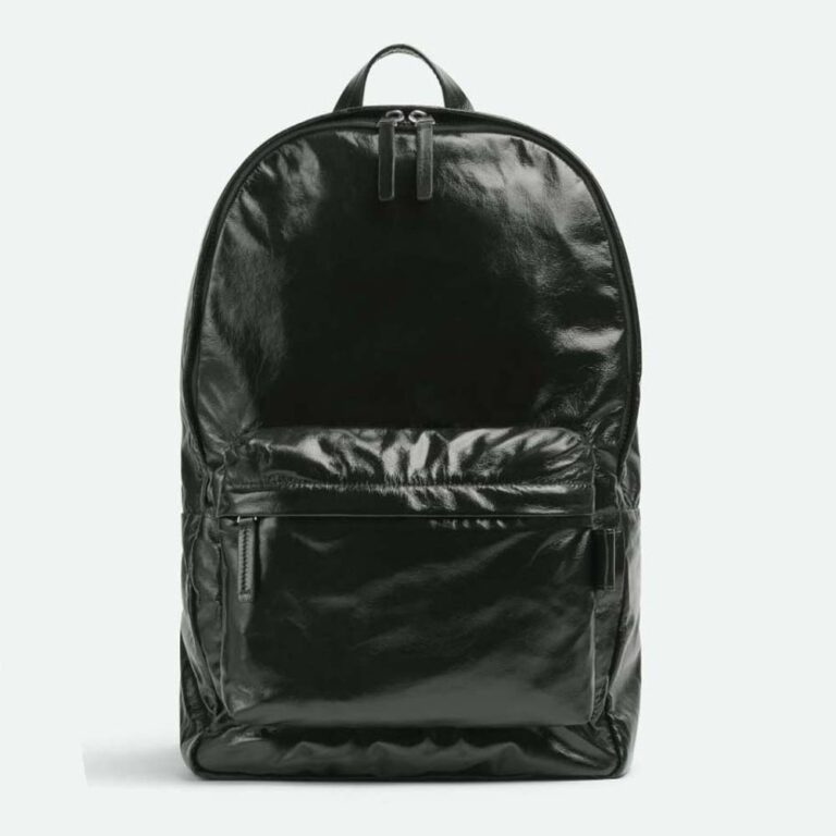 Bottega Veneta Men Medium Archetype Backpack Crafted from Supple Lambskin Leather-Black