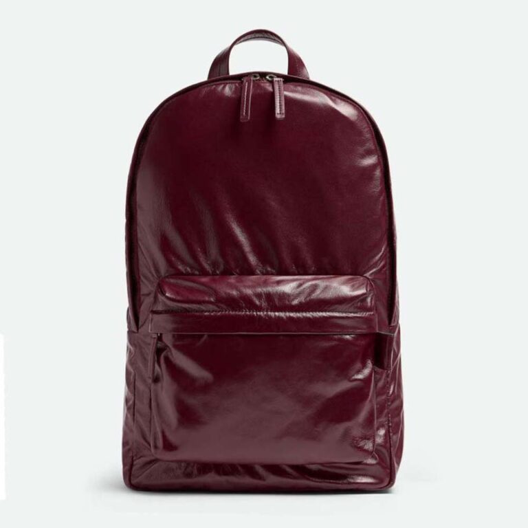 Bottega Veneta Men Medium Archetype Backpack Crafted from Supple Lambskin Leather-Maroon