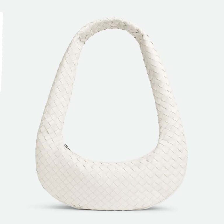 Bottega Veneta Women Buddy Intrecciato Leather Crossbody Bag-White