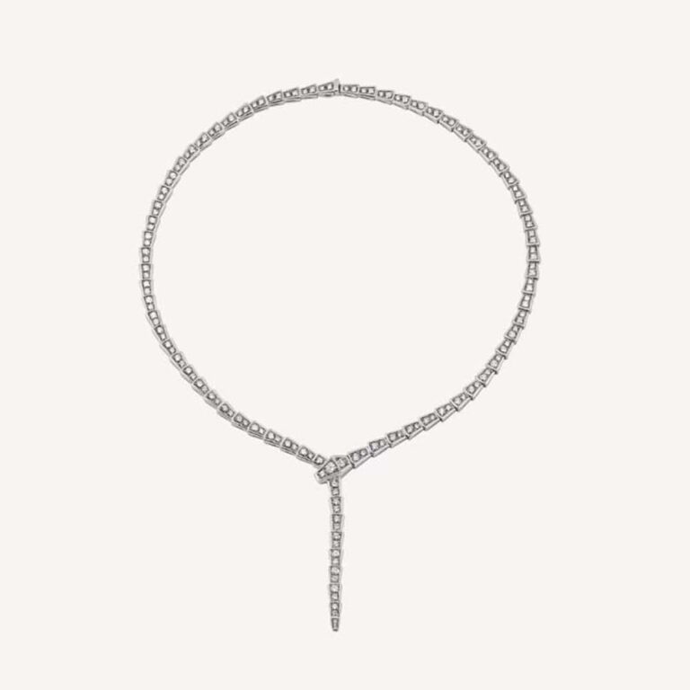 Bulgari Serpenti Viper Slim Necklace in 18 kt White Gold
