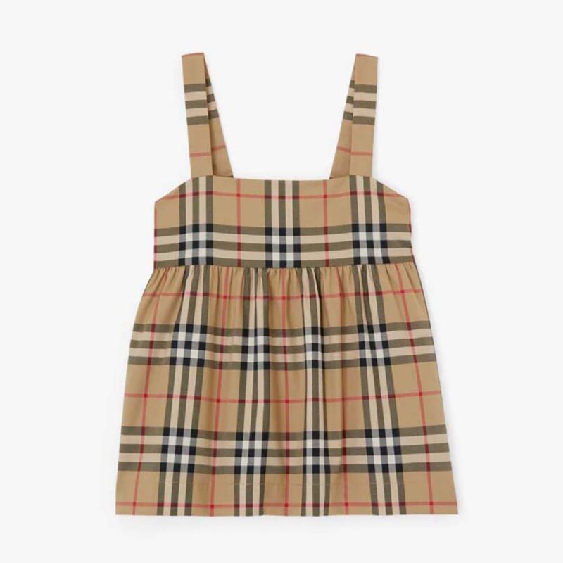 Burberry Girls' Vintage Check Stretch Cotton Top