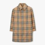 Burberry Kids' Check Cotton Gabardine Reversible Car Coat