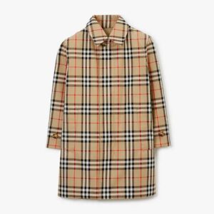 Burberry Kids' Check Cotton Gabardine Reversible Car Coat