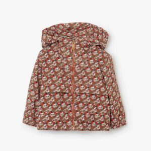 Burberry Kids' Thomas Bear Print Cotton Hooded Jacket