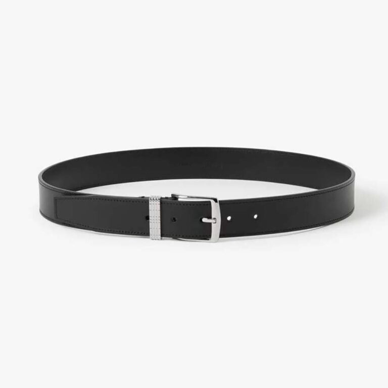 Burberry Men Check and Leather Belt