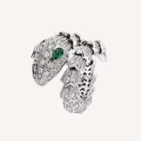 Bvlgari Women Serpenti 18 kt White Gold Ring Set-Green