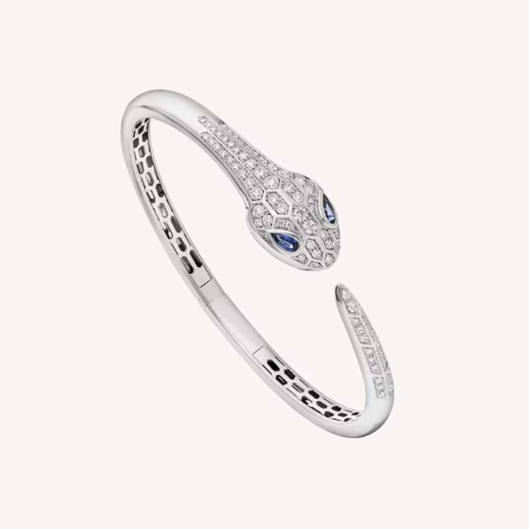 Bvlgari Women Serpenti Bangle Bracelet in 18 kt White Gold