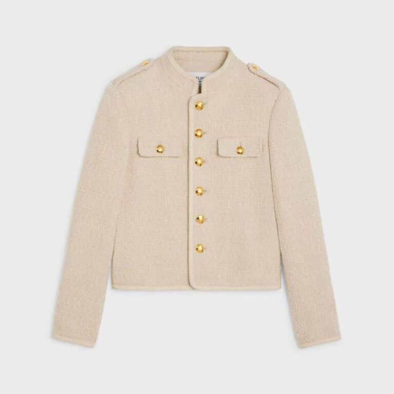Celine Women Alluré Jacket in Bouclette Natté