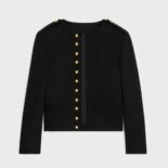 Celine Women Military Jacket in Wool Cloth-Black