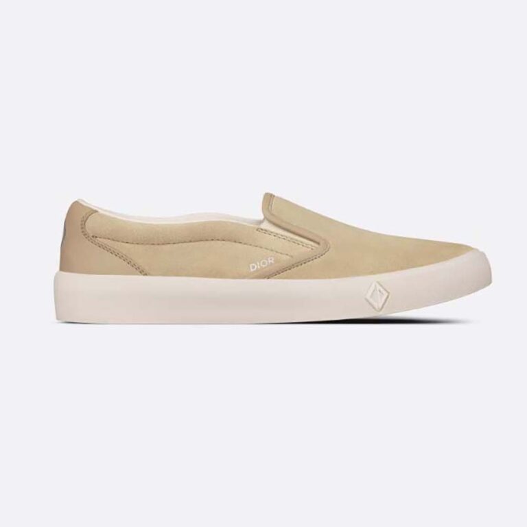 Dior Men B101 Slip-on Sneaker Beige Suede and Smooth Calfskin