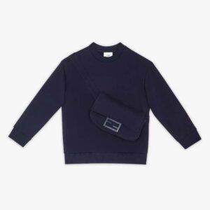Fendi Kids' Junior Sweatshirt Navy Blue Sweatshirt with Large Baguette