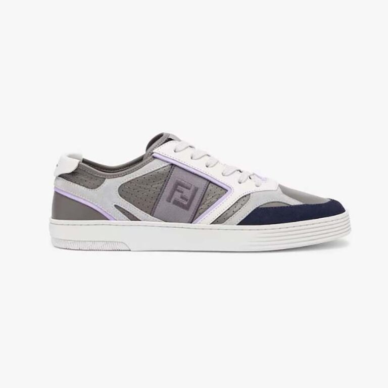 Fendi Men Step Gray Leather Low-tops