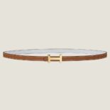 Hermes Women Focus Belt Buckle & Reversible Leather Strap 13 mm-Gold/White