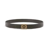 Loewe Unisex Reversible Repeat Belt in Silk Calfskin-Black