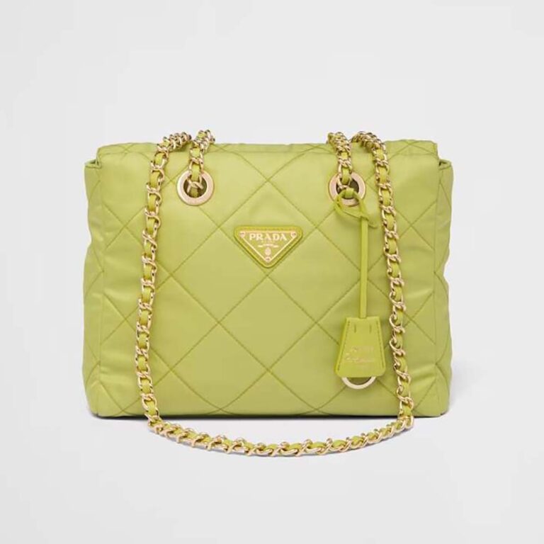 Prada Women Re-Edition 1995 Chaîne Re-Nylon Tote Bag-Lime