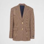 Prada Women Single-breasted Houndstooth Check Jacket