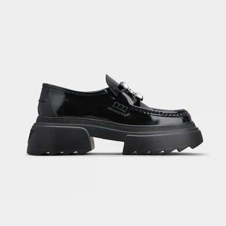 Roger Vivier Women Wallaviv Strass Buckle Loafers in Patent Leather