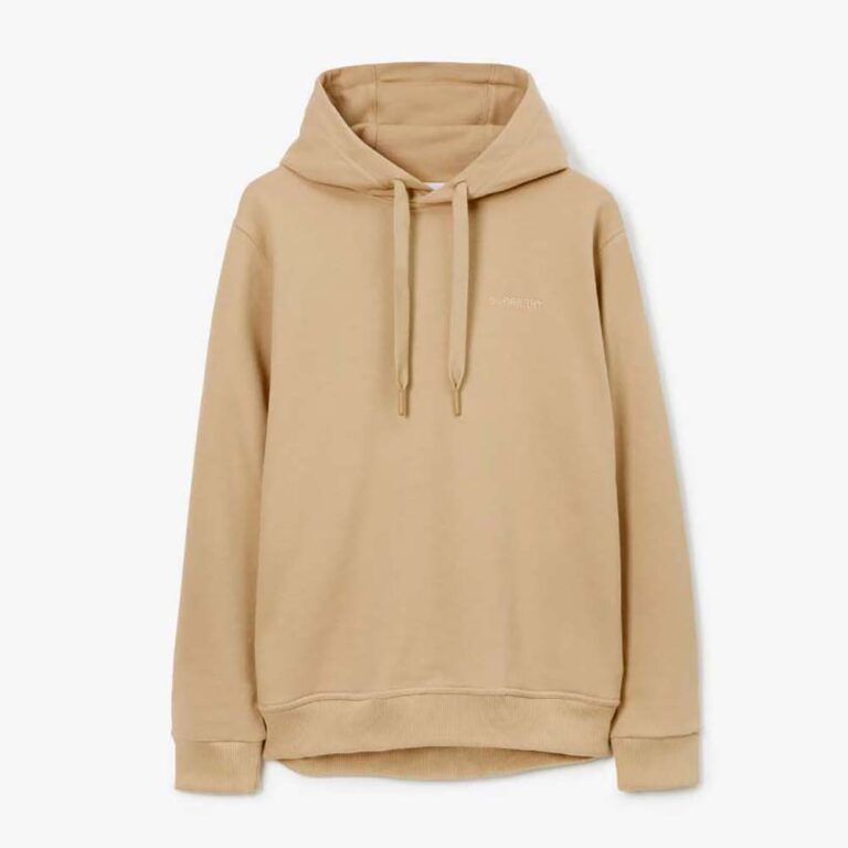 Burberry Women Check EKD Cotton Hoodie-Beige