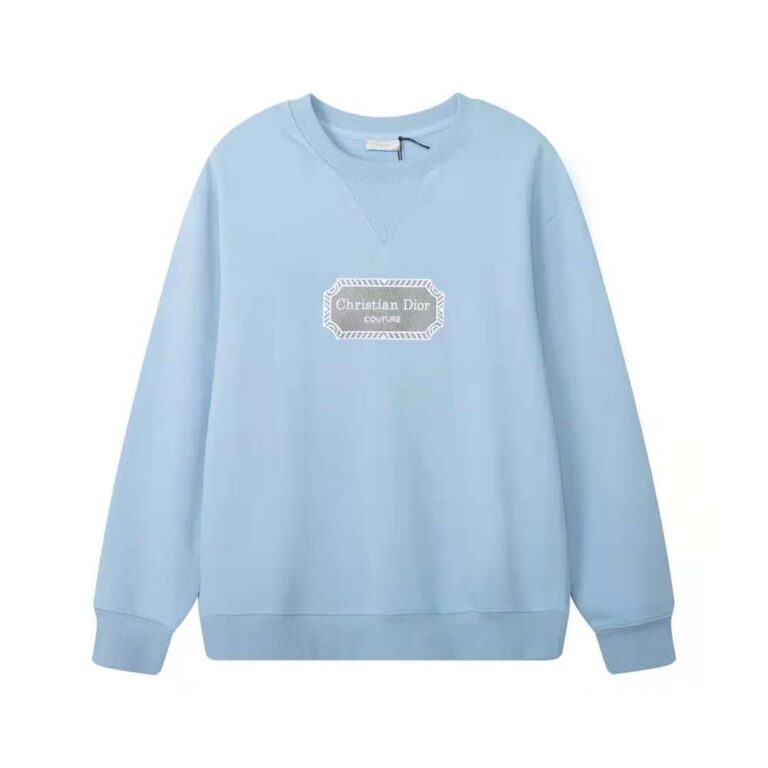Dior Women Christian Dior Couture Sweatshirt Blue Cotton Fleece