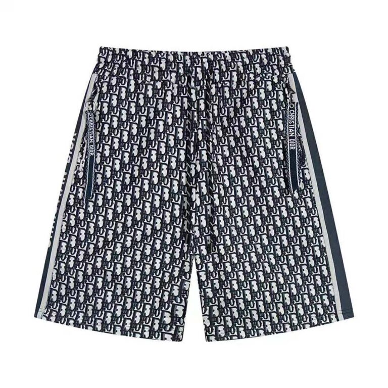 Dior Women Oblique Bermuda Shorts Blue Silk Twill