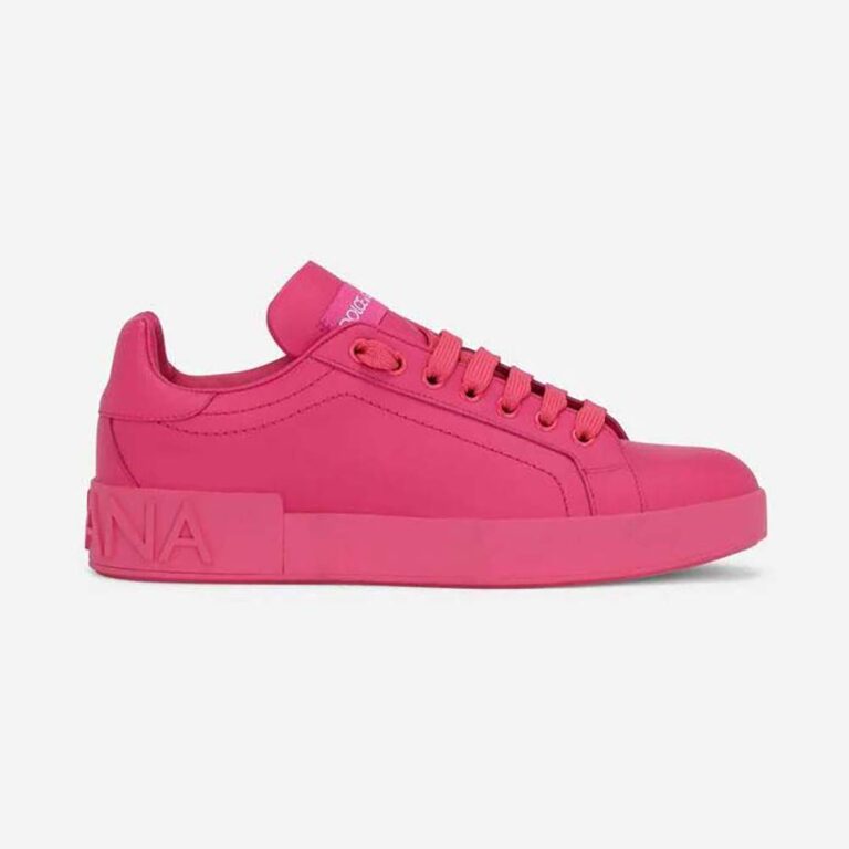 Dolce Gabbana D&G Women Calfskin Portofino Sneakers-Rose
