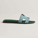 Hermes Women Oran Sandal in Suede Goatskin-Blue