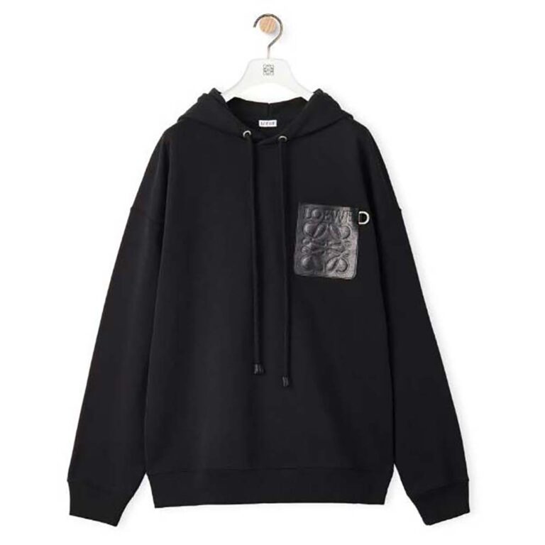 Loewe Women Relaxed Fit Hoodie in Cotton-Black