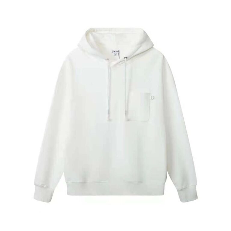 Loewe Women Relaxed Fit Hoodie in Cotton-White