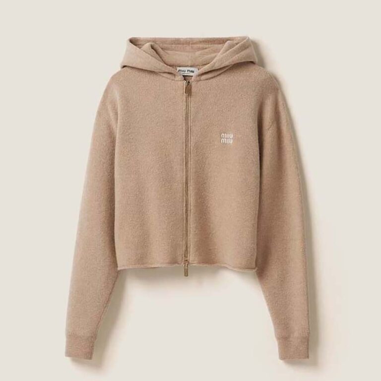 Miu Miu Women Wool and Cashmere Hoodie Jacket