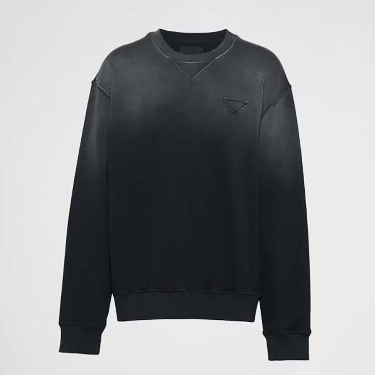 Prada Men Oversized Garment-dyed Cotton Sweatshirt