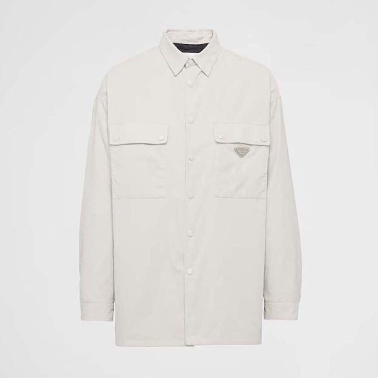 Prada Men Pinwale Corduroy Shirt-White