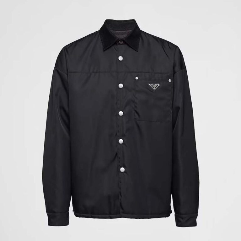 Prada Men Re-Nylon Shirt with the Iconic Triangle Logo