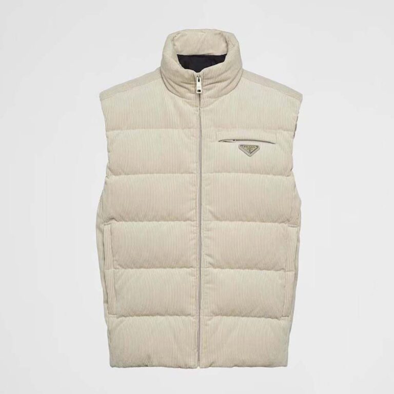 Prada Women Cropped Corduroy Down Vest