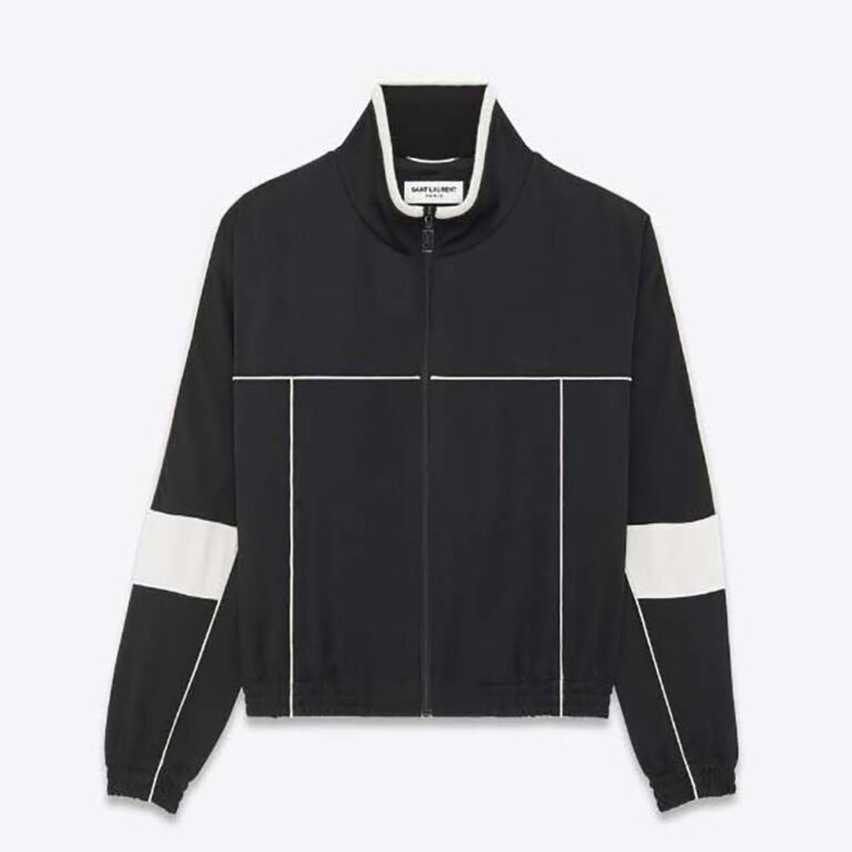 Saint Laurent YSL Men Saint Laurent Teddy Jacket in Satin Crepe-Black