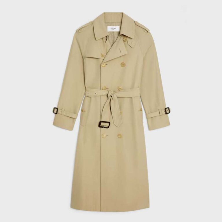 Celine Women Wiltern Trench Coat in Cotton Gabardine