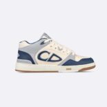 Dior Men B57 Mid-Top Sneaker Navy Blue and Cream Smooth Calfskin with Gray Suede