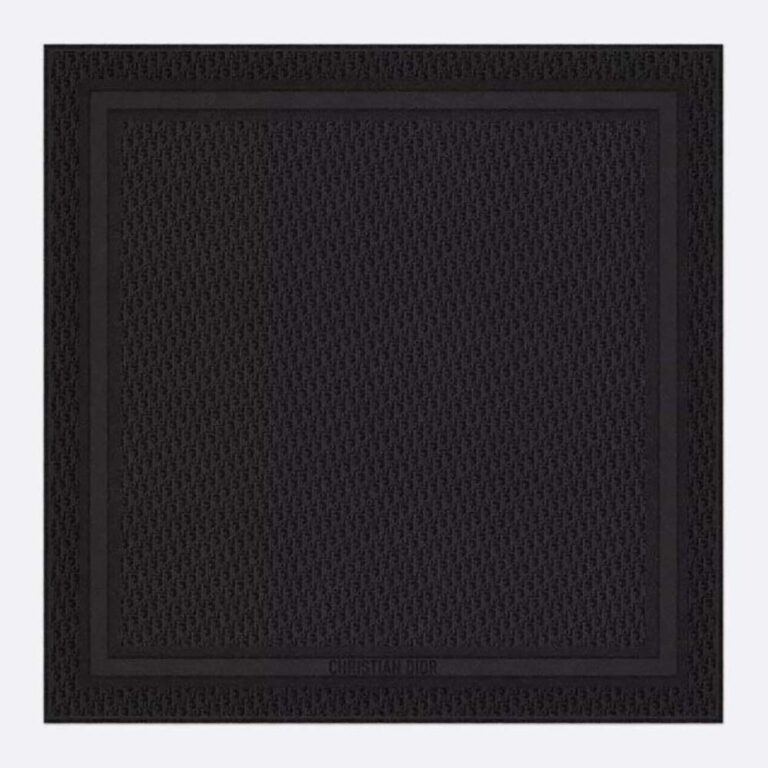 Dior Unisex Oblique Shawl Black Silk Blend with Metallic Thread