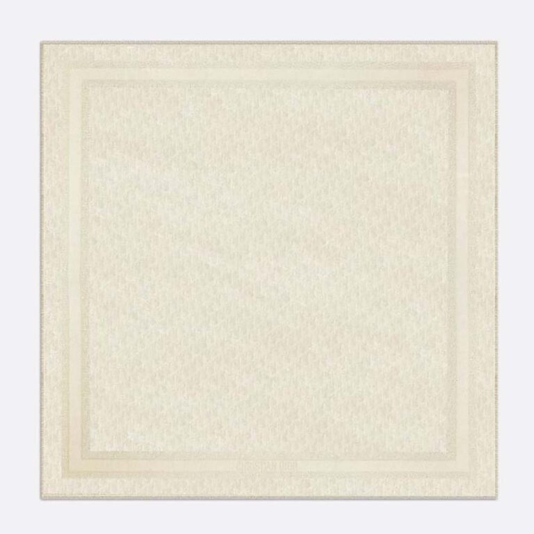 Dior Unisex Oblique Shawl Gold-Tone Silk Blend and Metallic Thread