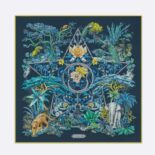 Dior Women Etoile De Voyage 90 Square Scarf Deep Blue Multicolor Silk Twill