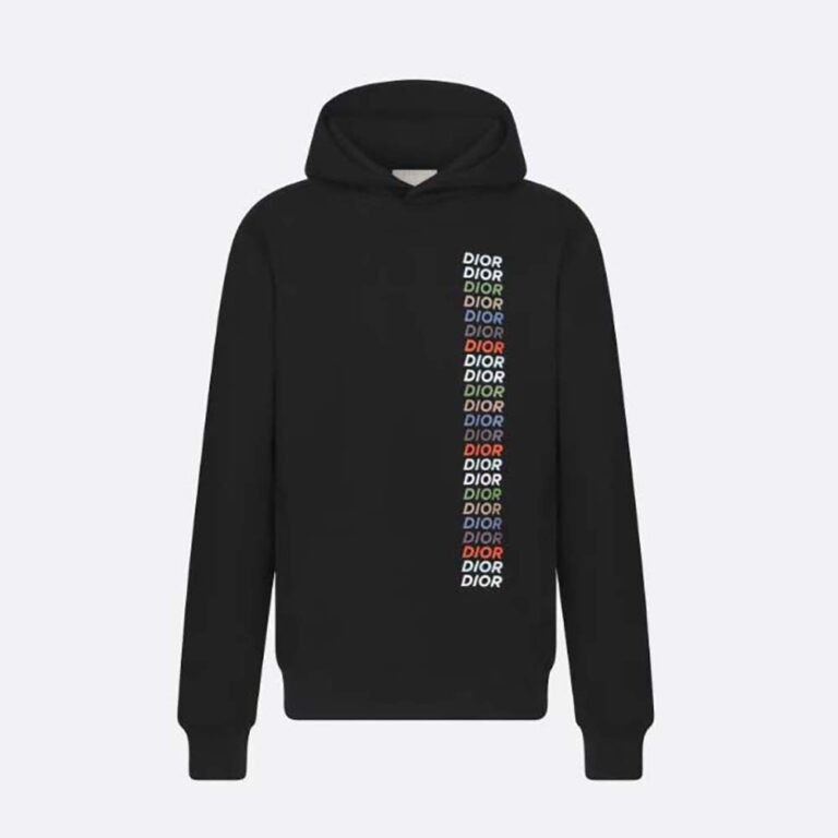 Dior Women Relaxed-fit Hooded Sweatshirt Black Cotton Fleece