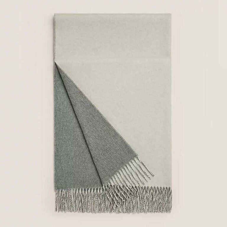 Hermes Unisex Double Face Stole-Silver