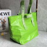 Loewe Unisex Fold Shopper in Paper Calfskin-Green B507X23X01
