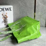 Loewe Unisex Fold Shopper in Paper Calfskin-Green B507X23X01