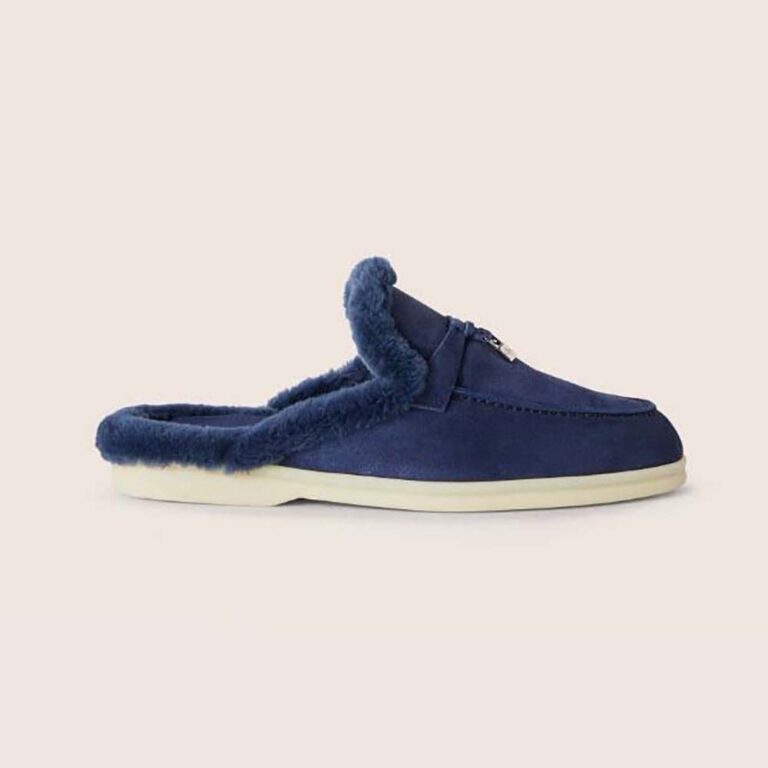 Loro Piana Unisex Charms Walk Babouche Loafers-Navy