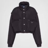 Prada Men Cropped Re-Nylon Down Jacket-Black