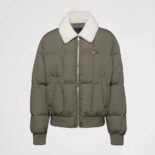 Prada Men Cropped Technical Cotton Down Jacket