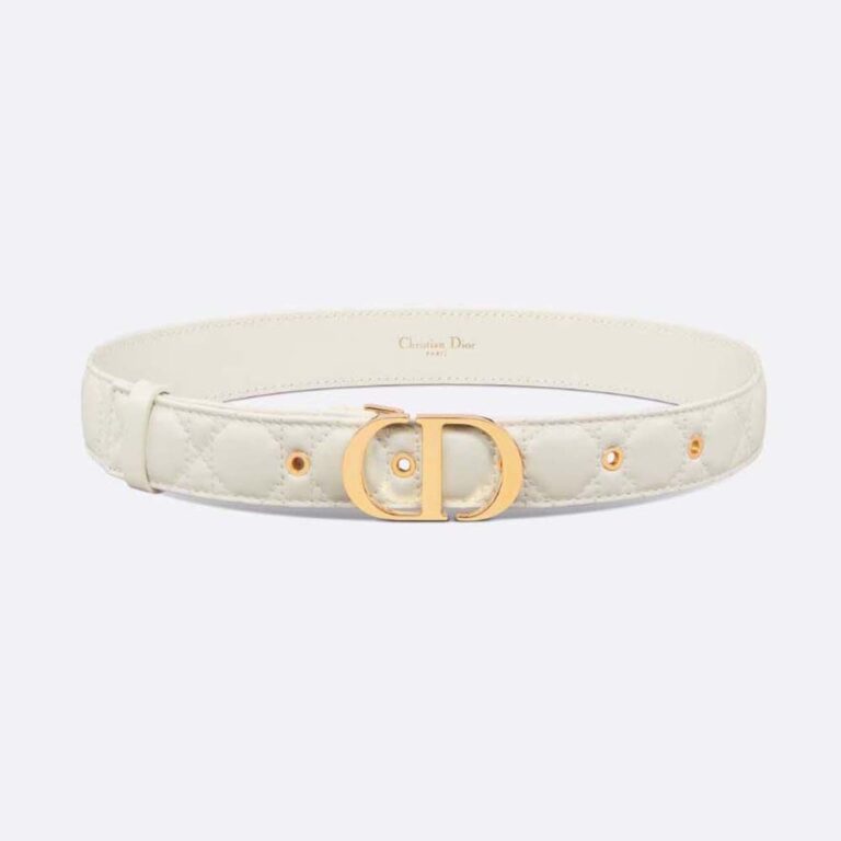 Dior Women 30 Montaigne Belt Latte Cannage Calfskin 30 MM