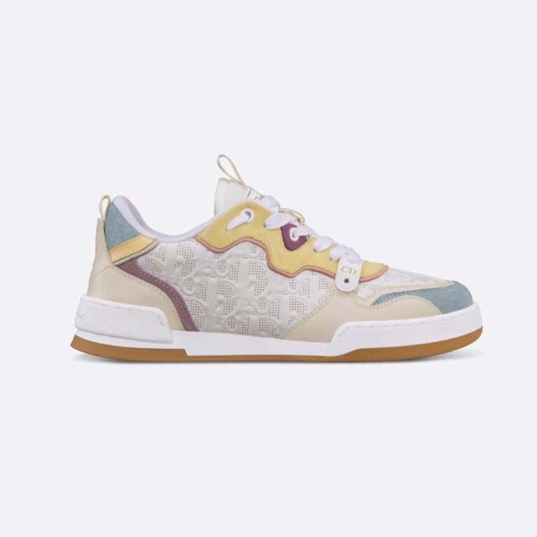 Dior Women One Sneaker White Dior Oblique Perforated Calfskin and Multicolor Suede Calfskin