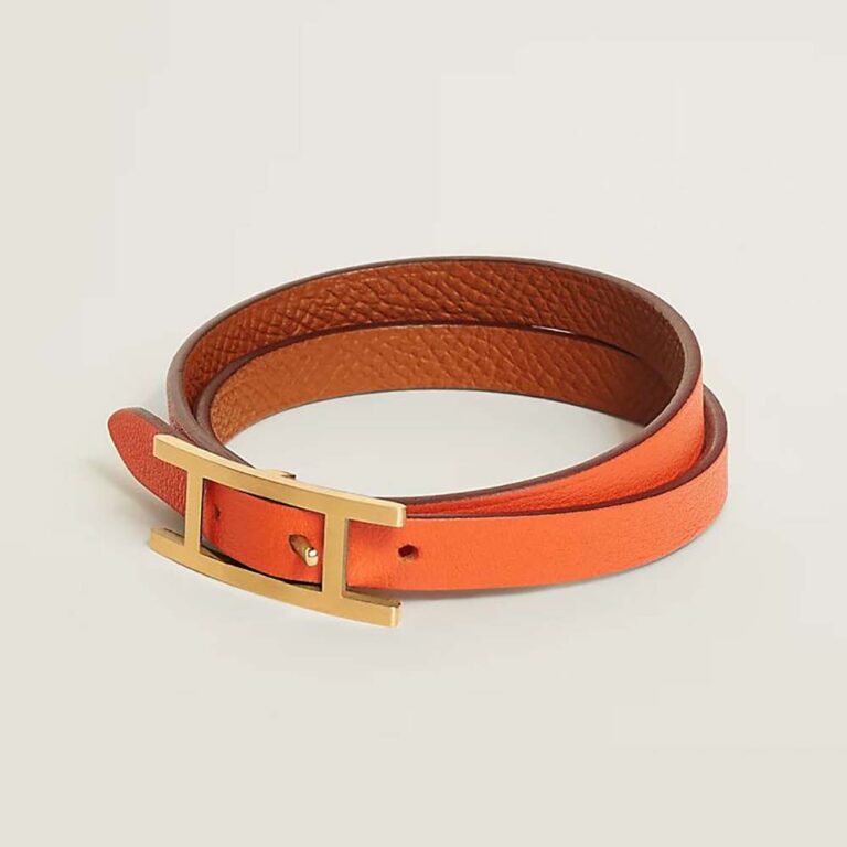 Hermes Unisex Behapi Double Tour Bracelet-Brown
